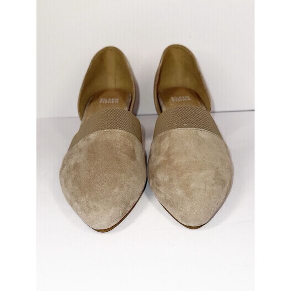 Eileen Fisher Hilly d’Orsay Pump Tan Suede Pointed Toe Wedge Slip On Neutral 7.5 - Picture 5 of 16